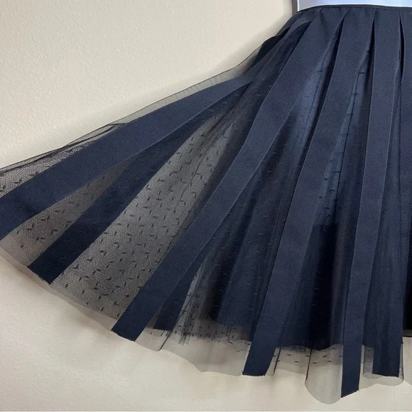 RED VALENTINO Black Vertical Mesh Stripe Skirt - Sz US 0 / IT 38 / XS - Picture 10 of 11